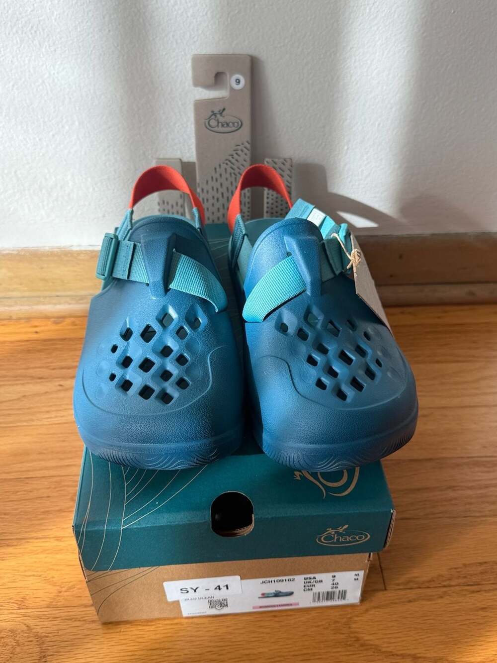 Chaco Chillos Clog Size 9 Blue Ocean Slide Sandals Shoes